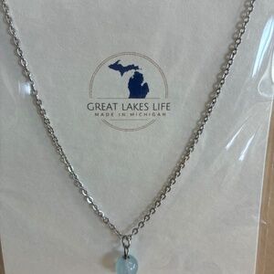 Genuine aquamarine necklace.